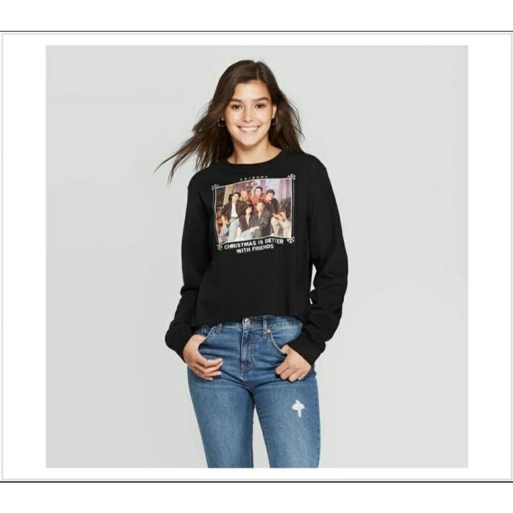 Women's Friends Ugly Holiday Cropped Graphic